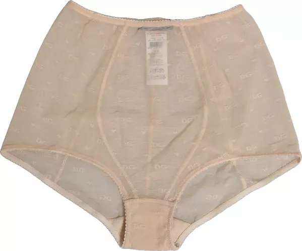 Beige Nylon High Waist Girdle Panty Underwear
