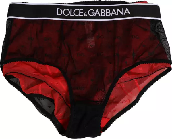 Black Red Nylon High Waist Girdle Underwear