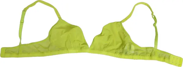 Yellow Green Nylon Soft Cup Brassiere Underwear