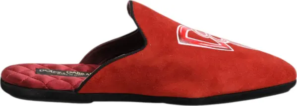 Red Suede DG King Men House Slippers Shoes