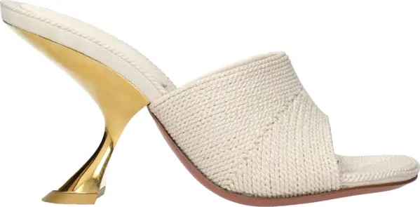 Beige Fabric Slippers