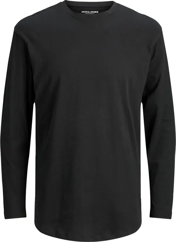 Black Cotton Long Sleeve T-Shirt
