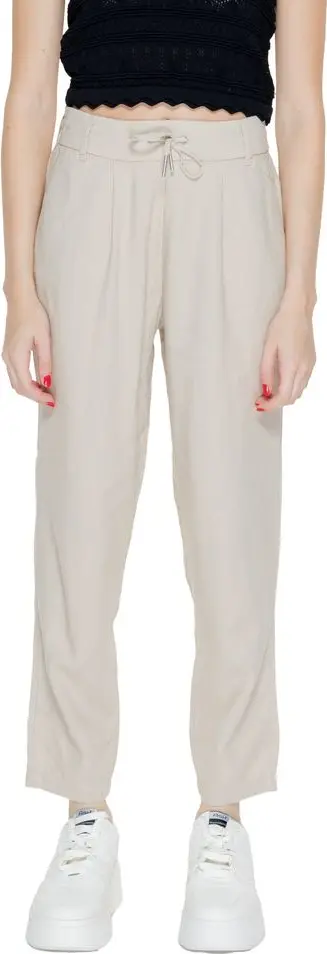 Beige Linen Casual Pants