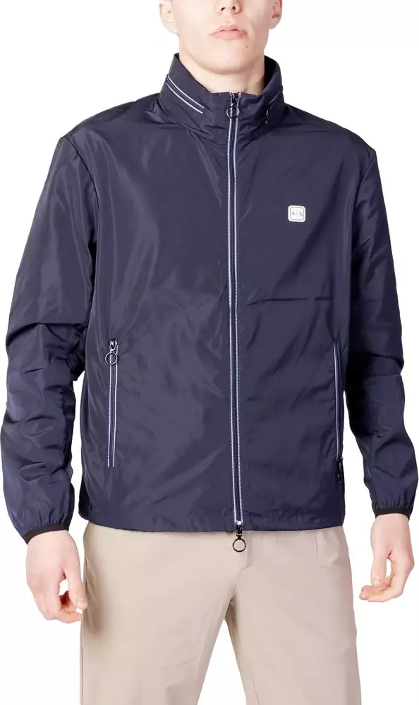 Blue Polyester Shell Jacket