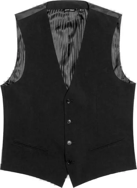 Black Polyester Waistcoat