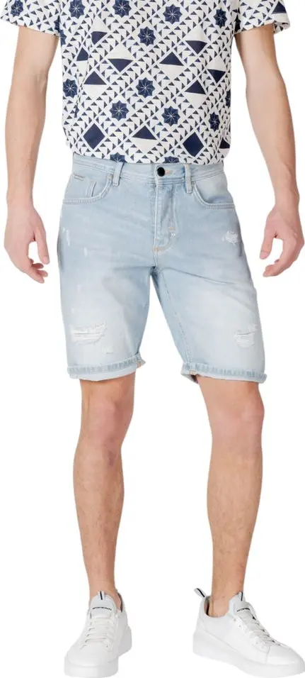 Light Blue Cotton Bermuda Shorts