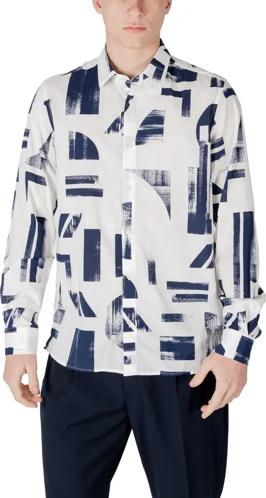 Blue Viscose Pattern Shirt