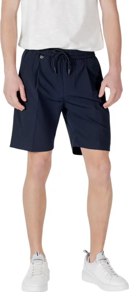Blue Polyester Bermuda Shorts