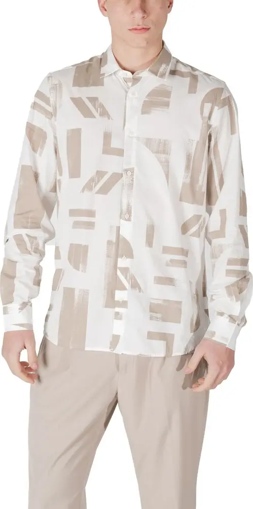 Beige Viscose Pattern Shirt