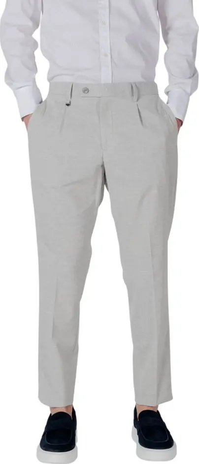 Gray Polyester Dress Pants