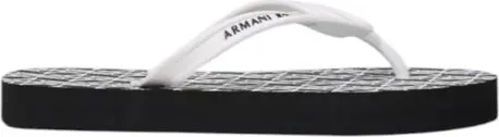 Black And White Rubber Flip-Flop Sandals