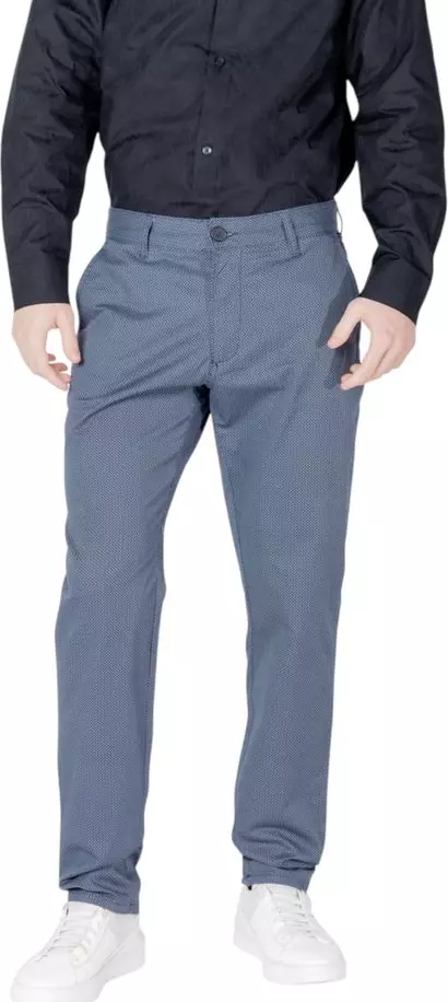 Blue Cotton Skinny Pants