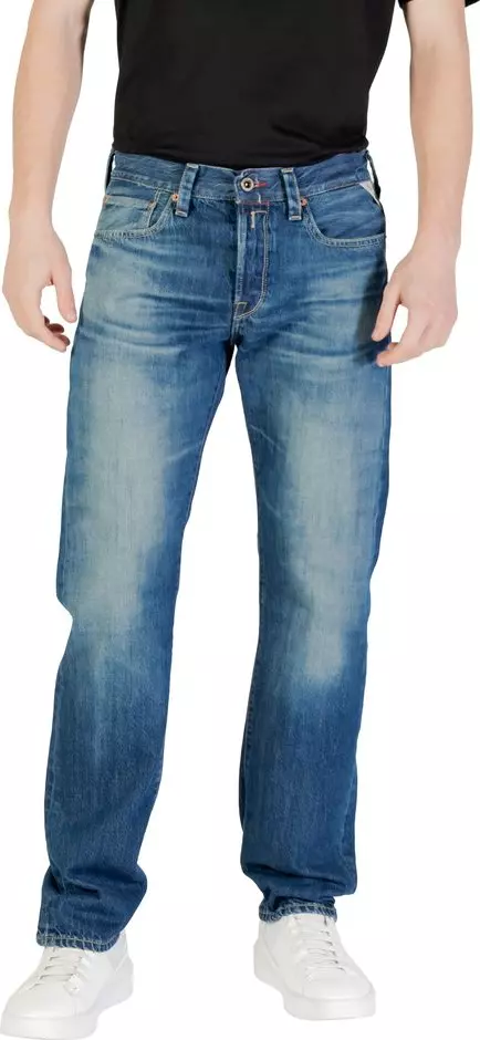 Blue Cotton Relaxed Fit Jeans