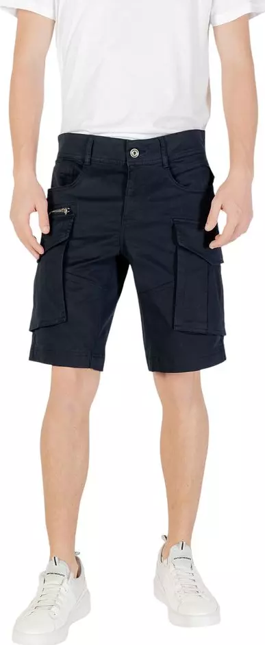 Blue Cotton Bermuda Shorts