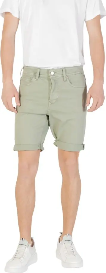 Bicolor Cotton Bermuda Shorts
