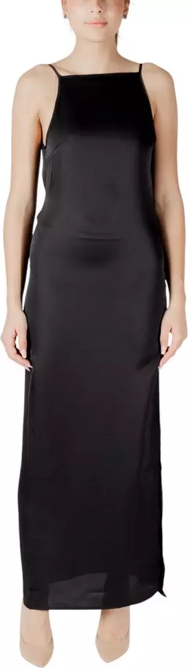 Black Recycled Polyester Long Dress