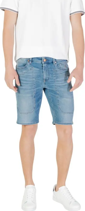 Light Blue Cotton Bermuda Shorts