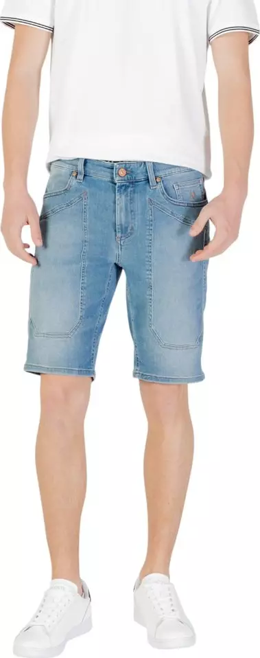 Light Blue Cotton Bermuda Shorts