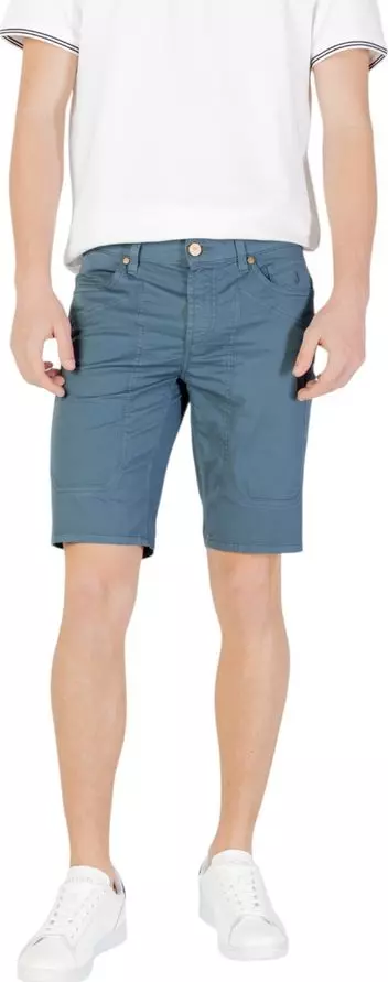 Blue Cotton Bermuda Shorts