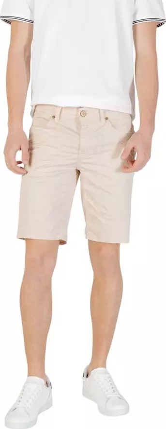 Beige Cotton Bermuda Shorts