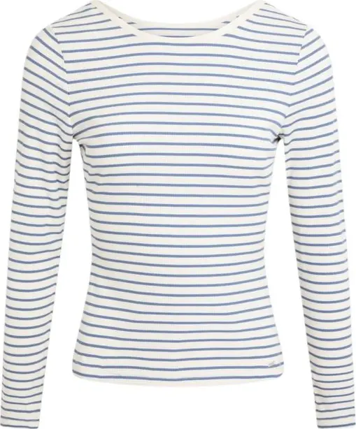 White Viscose Long Sleeve T-Shirt