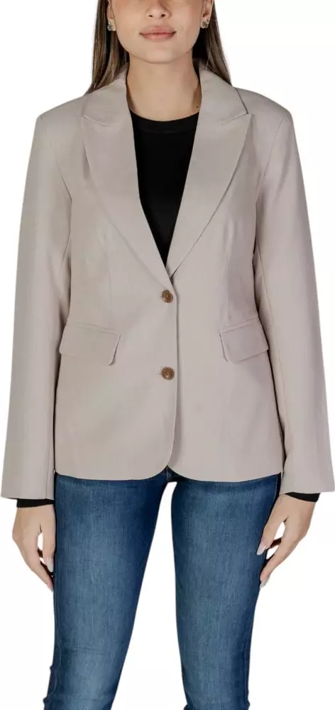 Beige Recycled Polyester Blazer
