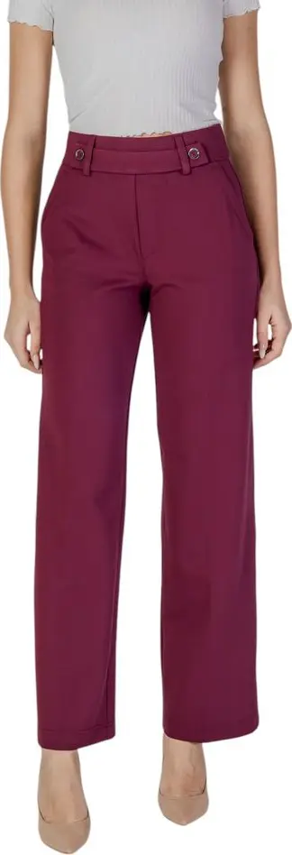 Purple Viscose Casual Pants