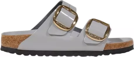 Gray Leather Slippers