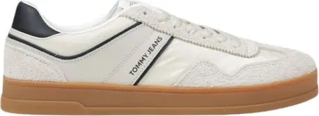 Cream Leather Low Top Sneakers