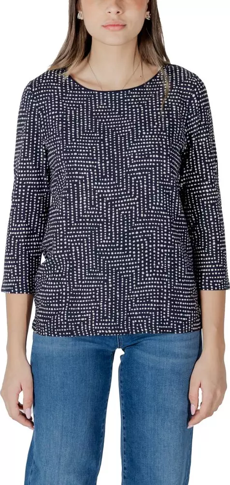 Blue Viscose Long Sleeve T-Shirt