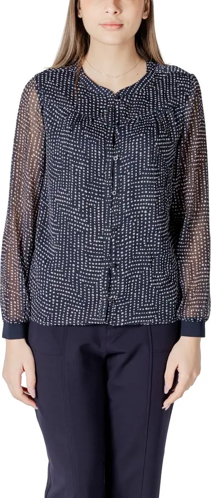 Blue Polyester Blouse