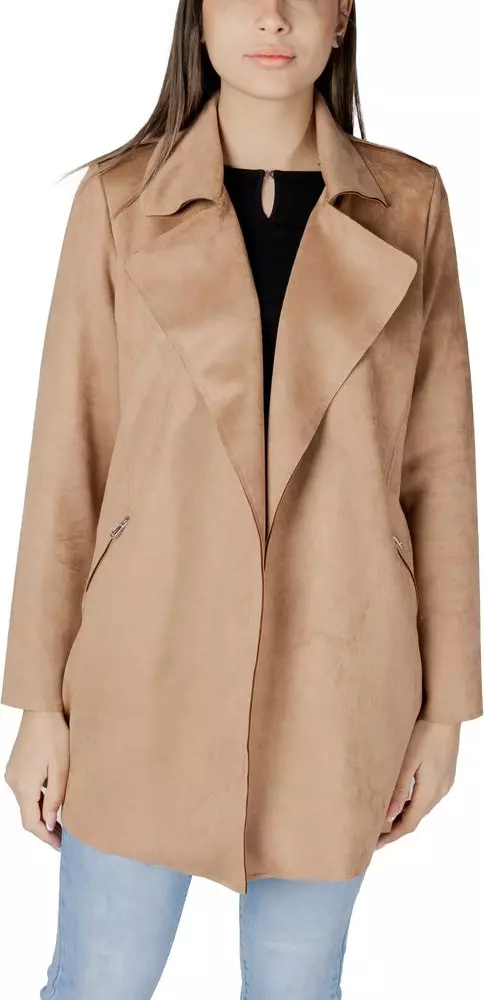 Beige Polyester Trench Coat