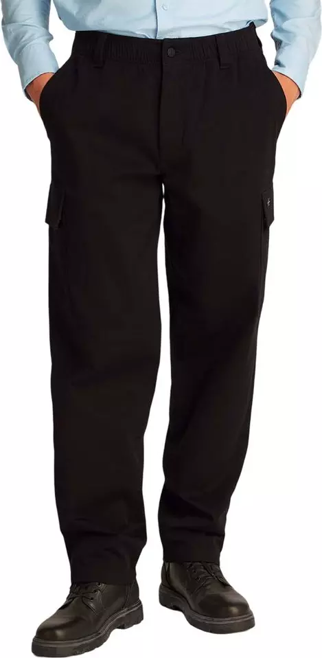 Black Cotton Cargo Pants