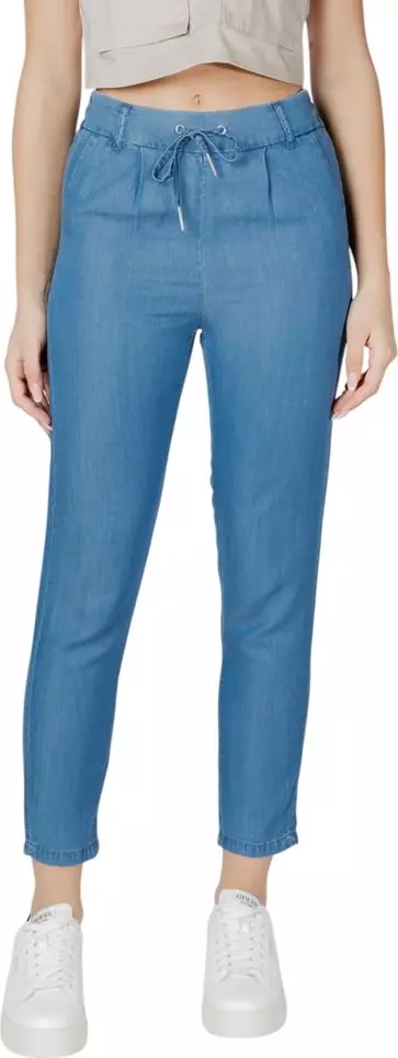 Blue Lyocell Casual Pants
