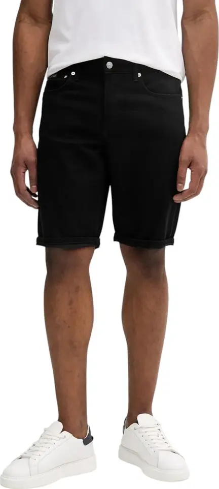Black Cotton Bermuda Shorts