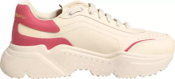 White Pink Leather Daymaster Sneakers Shoes