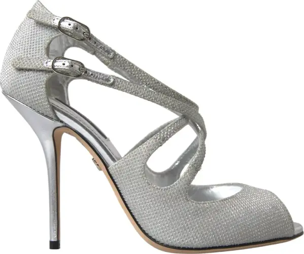 Silver Shimmers Sandals Heel Pumps Shoes