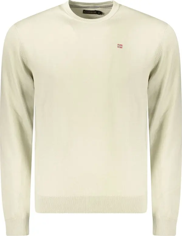 Beige Cotton Men Sweater