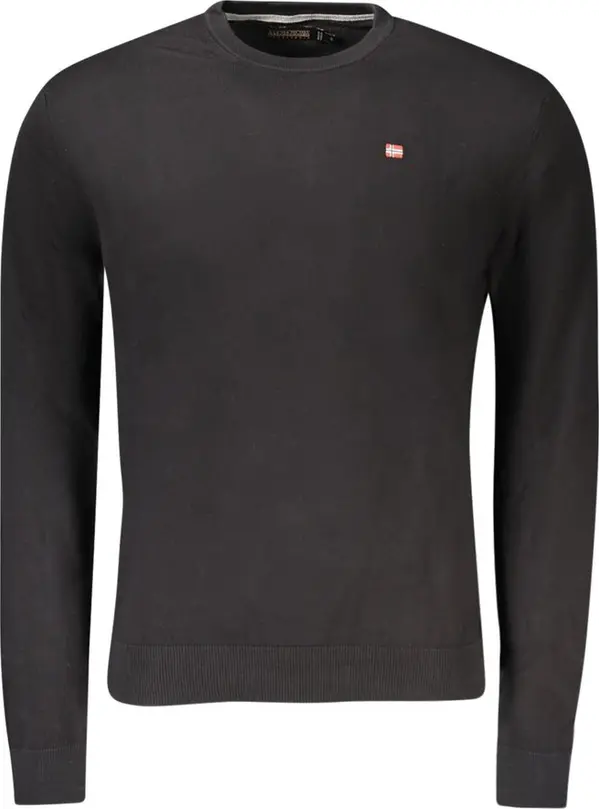 Black Cotton Men Sweater