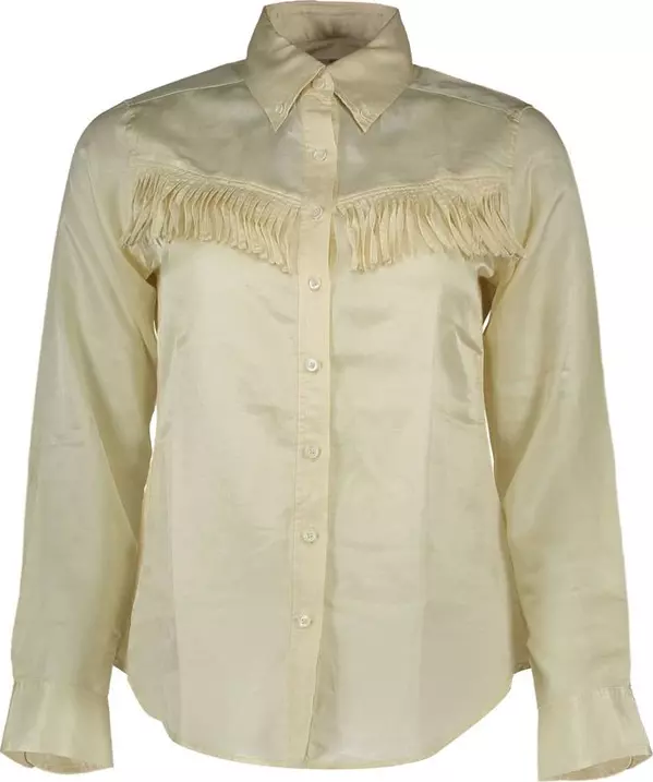 Beige Cotton Women Shirt