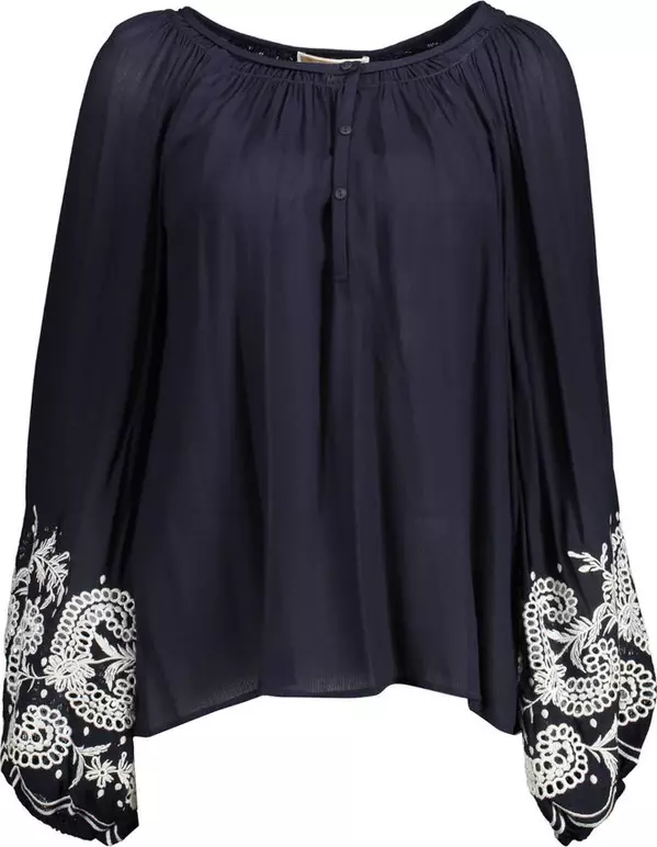 Blu Viscosa Donna Camicia