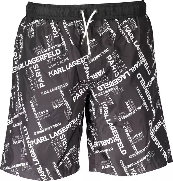 Nero Polyester Men Swimwear Boxer
