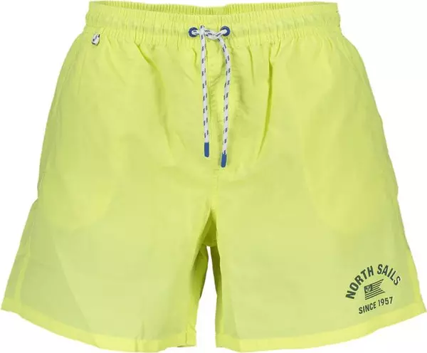 Yellow Polyester Men's Swim Short