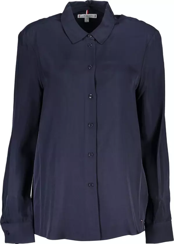 Blue Viscose Women Shirt