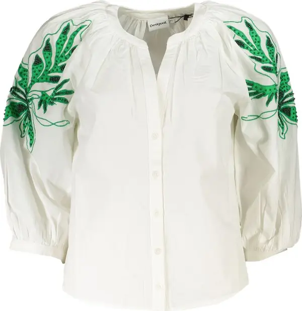 Bianco Polyester Women Shirt