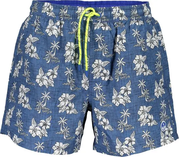 Blu Polyester Men Swim Boxer