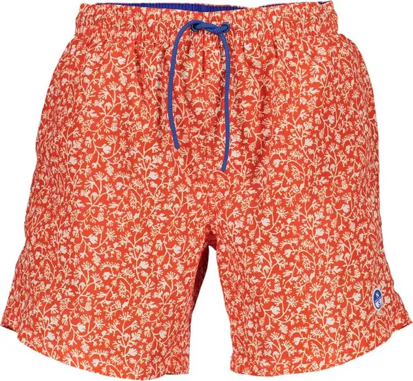 Red Polyester Men's Swim Boxer