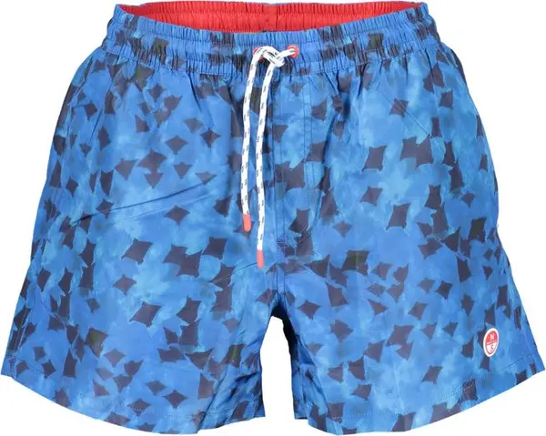Blue Polyester Men's Swim Trunk