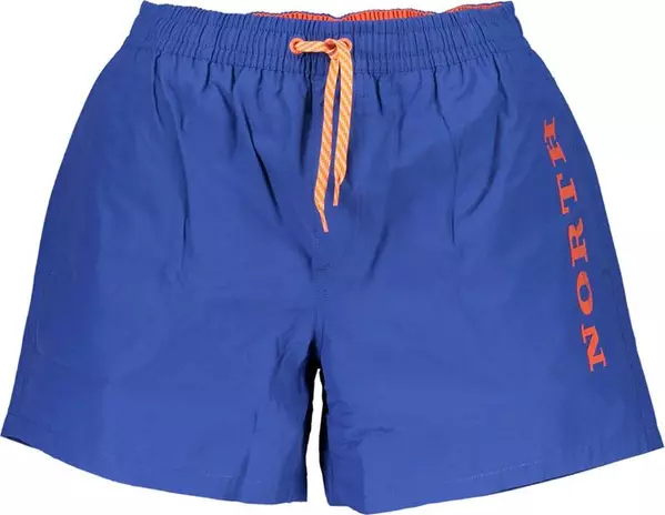 Blue Polyester Men's Swim Trunks
