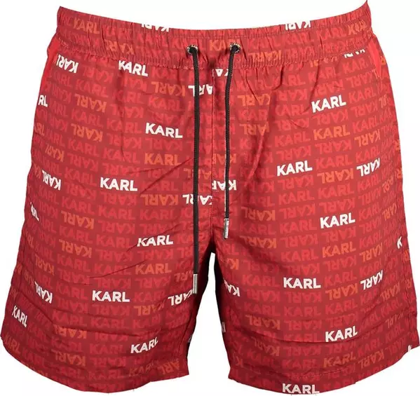 Rosso Polyester Men Swim Boxer